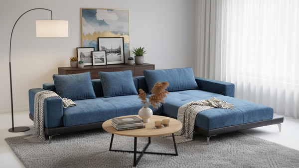 Изображение товара Диван угловой Домовой Римини Ри-4УСнр   (JH3565-17 Lord 22 Black)