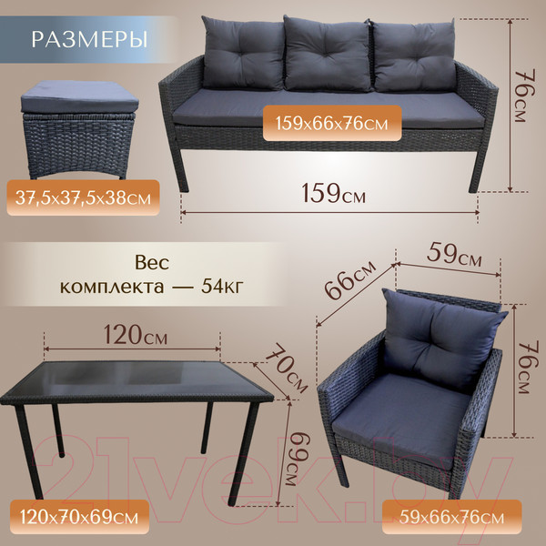 Изображение товара Комплект садовой мебели Sundays LUC-75