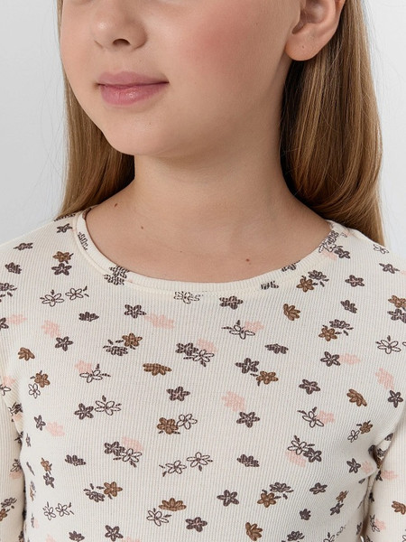 Изображение товара Лонгслив детский Mark Formelle 127885 (р.116-60, цветочки на молочном)