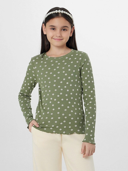 Изображение товара Лонгслив детский Mark Formelle 127885 (р.134-68, ромашки на зеленом)
