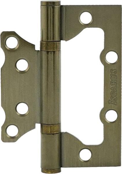 Изображение товара Комплект петель дверных Нора-М Isparus накладная универсальная 800-4" FHP AB 100х74х2.5 (бронзовое покрытие без колп)