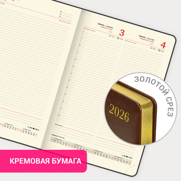 Изображение товара Ежедневник Brauberg 2026 / 117244 (коричневый)