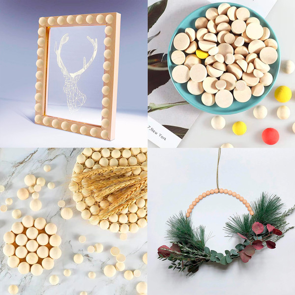 Изображение товара Набор заготовок для творчества Брестская Фабрика Сувениров Полусфер деревянных / h-ball50_x10 (10шт)