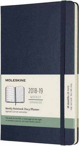 Изображение товара Еженедельник Moleskine Academic WKNT Large DHB2018WN3 (синий сапфир)