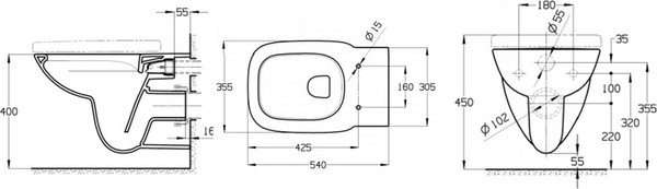 Изображение товара Инсталляция с унитазом подвесным Roca Debba Round ZRU9307735