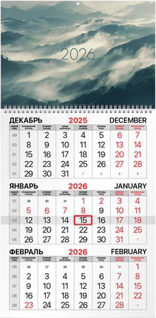 Изображение товара Календарь настенный Brauberg 2026г квартальный / 116742