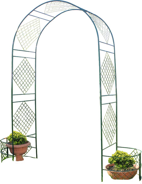 Изображение товара Арка садовая Клевер С Сетка Ромб с клумбами 2.5x0.5x1.2(2.05)м