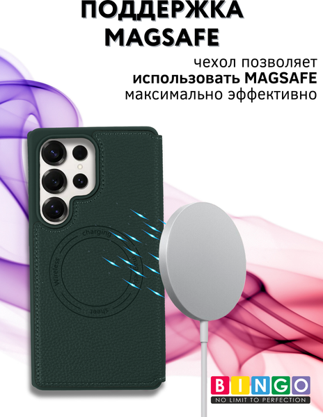 Изображение товара Чехол-книжка Bingo Flip Style для Samsung S25 Ultra (зеленый)