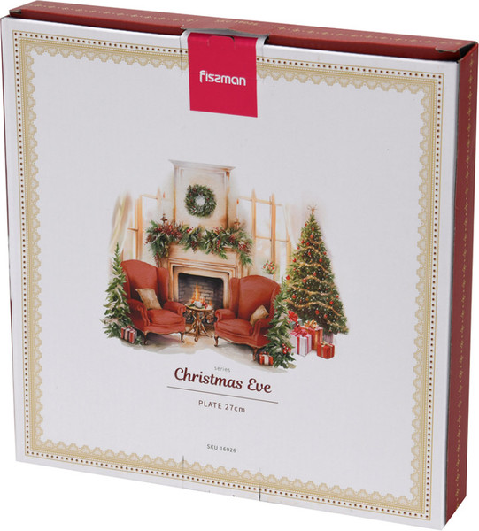 Изображение товара Тарелка столовая обеденная Fissman Christmas Eve / 16026 (красный)