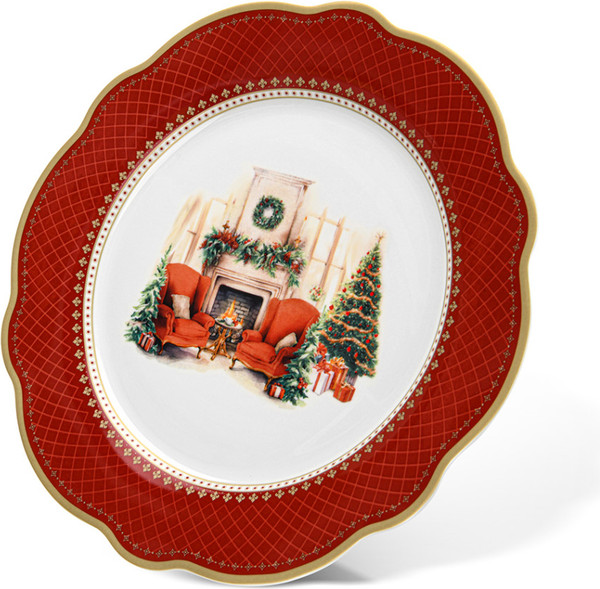 Изображение товара Тарелка столовая обеденная Fissman Christmas Eve / 16026 (красный)