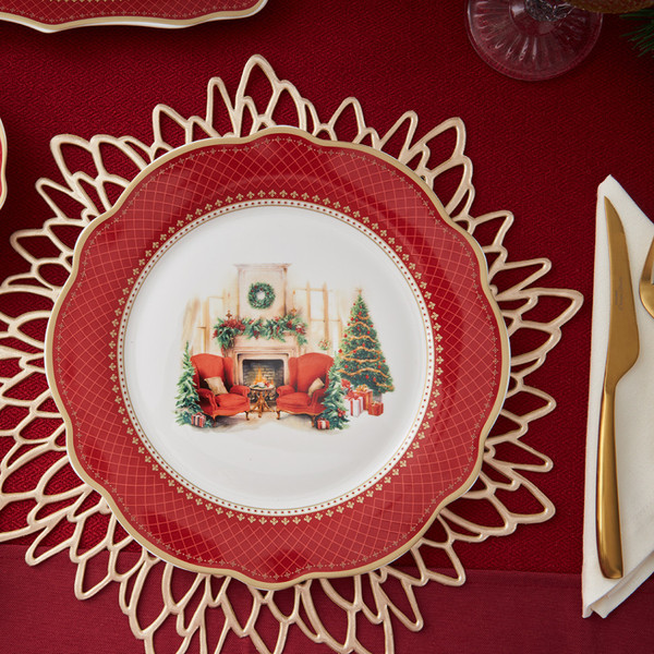 Изображение товара Тарелка столовая обеденная Fissman Christmas Eve / 16026 (красный)