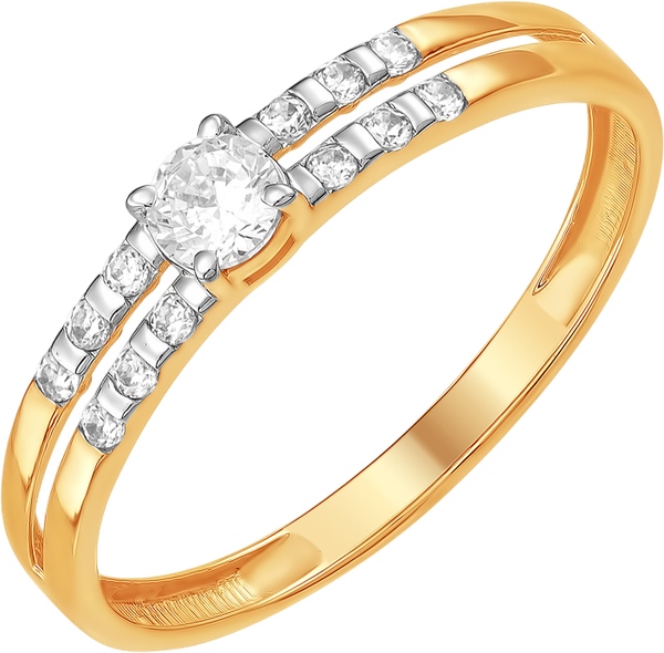 Изображение товара Кольцо из красного золота 7 КАРАТ П1217-197К14 (р.17, с фианитами)