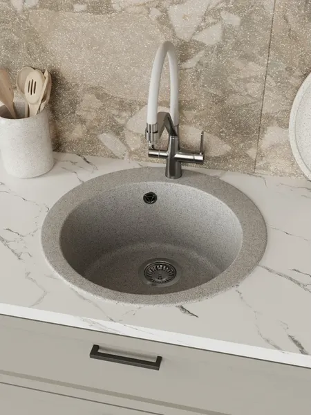 Изображение товара Мойка кухонная Teymi Lori Midi 51х51 / T120126 (серый матовый)