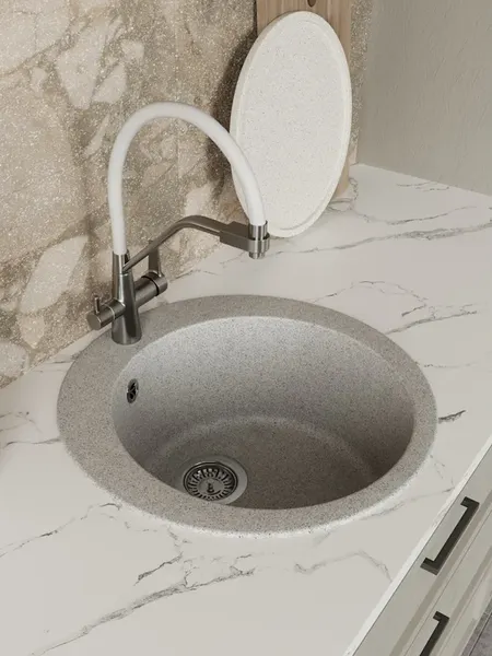 Изображение товара Мойка кухонная Teymi Lori Midi 51х51 / T120126 (серый матовый)