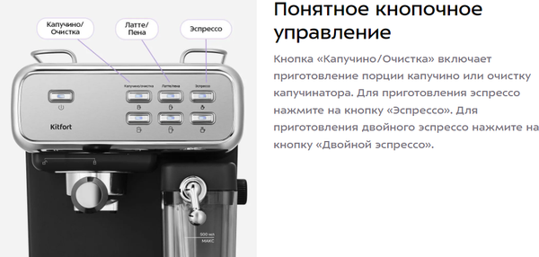 Изображение товара Кофеварка эспрессо Kitfort КТ-7563