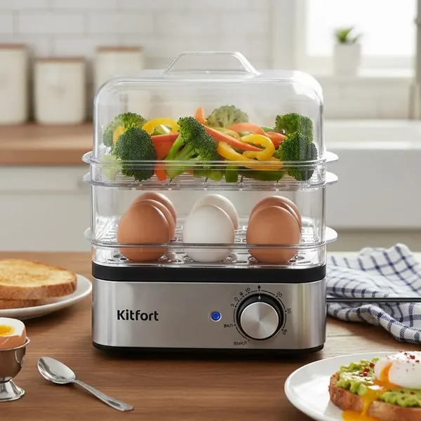 Изображение товара Яйцеварка Kitfort 2 в 1 / КТ-6958