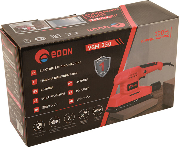 Изображение товара Вибрационная шлифовальная машина Edon VGM-250 / 15038