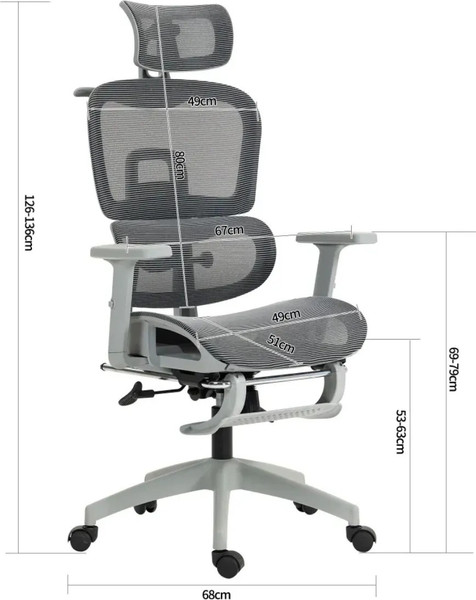 Изображение товара Кресло офисное Jiqiao R8014-СС (серый)