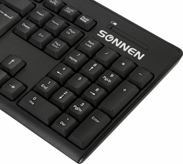 Изображение товара Комплект клавиатура и мышь Sonnen K-648 / 513208 (черный)