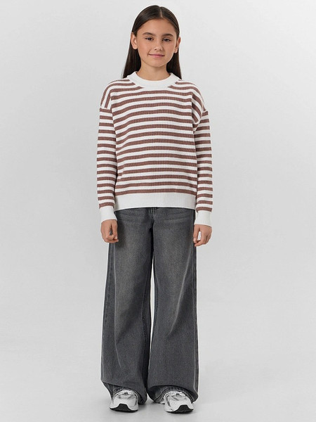 Изображение товара Джемпер детский Mark Formelle 127967 (р.134-68, брауни полоска на сливочном)