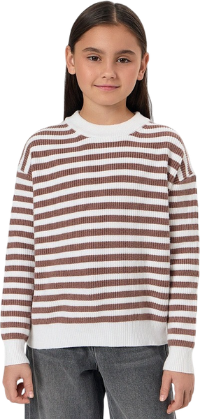 Изображение товара Джемпер детский Mark Formelle 127967 (р.134-68, брауни полоска на сливочном)