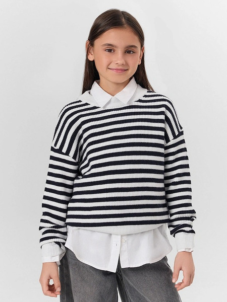 Изображение товара Джемпер детский Mark Formelle 127967 (р.146-72, черная полоска на белом)
