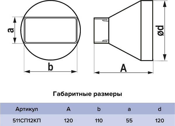 Изображение товара Соединитель воздуховода ERA 511СП12КП