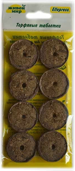 Изображение товара Субстрат Живой мир Таблетки торфяные Ellepress 42мм (8шт)