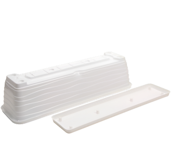 Изображение товара Кашпо Радиан Ящик балконный Бриз с поддоном (белый)