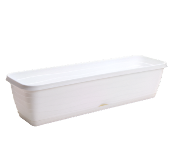 Изображение товара Кашпо Радиан Ящик балконный Бриз с поддоном (белый)