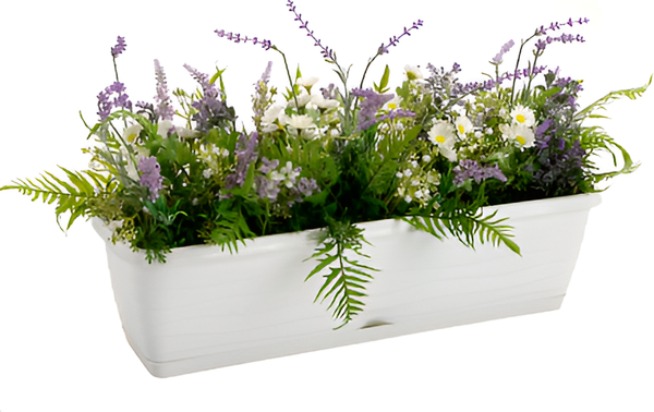 Изображение товара Кашпо Радиан Ящик балконный Бриз с поддоном (белый)