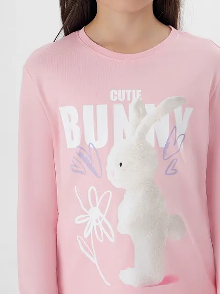 Изображение товара Пижама детская Mark Formelle 567755 (р.104-56, розовый/милые зайчики на розовом)