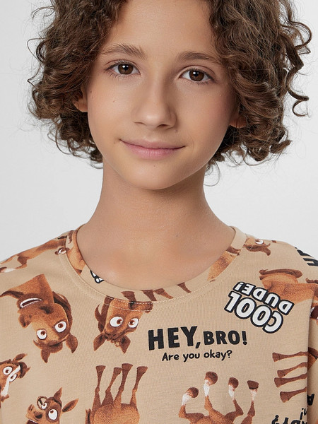 Изображение товара Пижама детская Mark Formelle 563323 (р.110-56-51, лошади на ирландском креме)