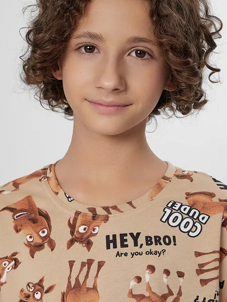 Изображение товара Пижама детская Mark Formelle 563323 (р.134-68-60, лошади на ирландском креме)