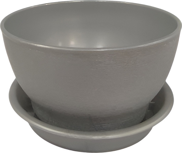 Изображение товара Вазон Радиан Фиалочка с поддоном (500мл, серый перламутр)