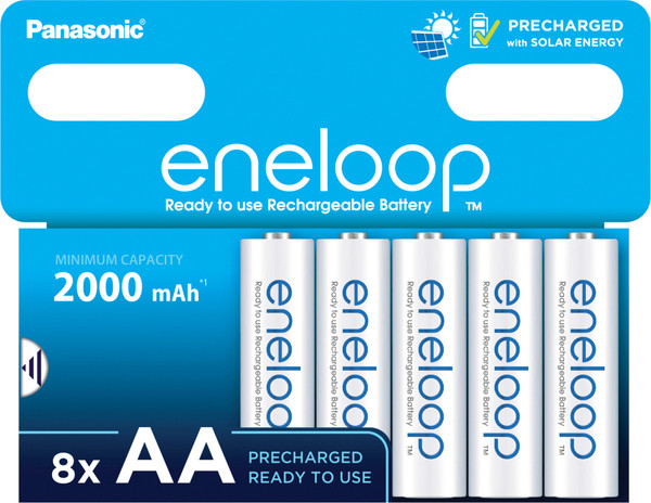 Изображение товара Комплект аккумуляторов Panasonic Eneloop AA 2000 / BK-3MCDE/8HH (8шт)