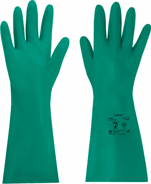 Изображение товара Перчатки защитные Rabbitex КЩС Ultra Strong / 700912 (L, зеленый)