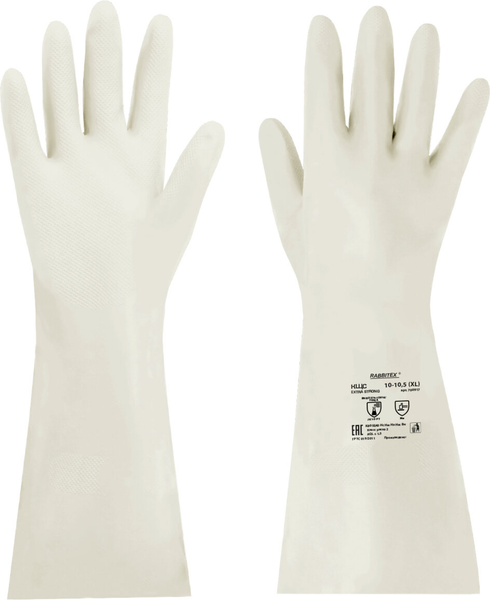 Изображение товара Перчатки защитные Rabbitex КЩС Extra Strong / 700917 (XL, белый)