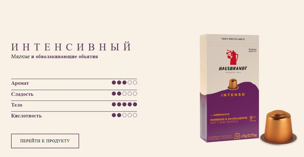 Изображение товара Кофе в капсулах Hausbrandt Intenso (10шт)