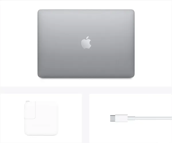 Изображение товара Ноутбук Apple MacBook Air 13" M1 2020 8GB/256GB / MGN63 (серый космос, с переходником)