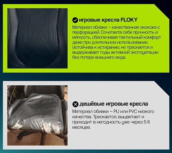 Изображение товара Кресло геймерское Floky Nexus (черный/синий V1)