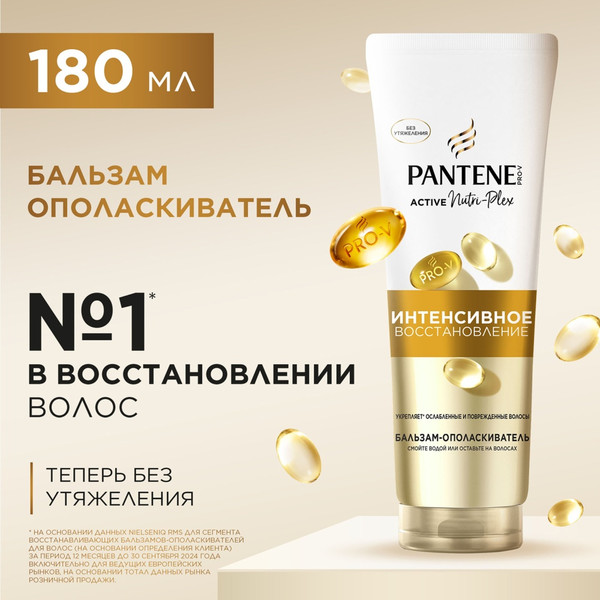 Изображение товара Набор косметики для волос PANTENE Pro-v Интенсив восстановление Шампунь+Бальзам (250мл+180мл)