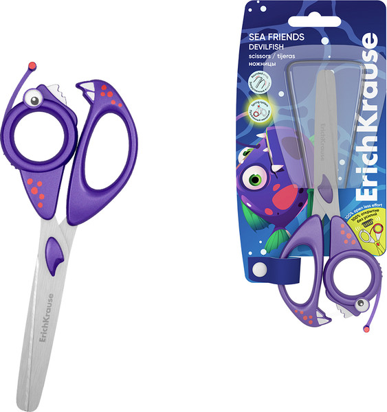 Изображение товара Ножницы канцелярские Erich Krause Sea Friends Devilfish Less Effort / 60872