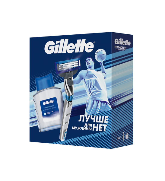 Изображение товара Набор для бритья Gillette Mach3 Turbo 3D Станок+1 кассета+Лосьон после бритья Arctic Ice (50мл)