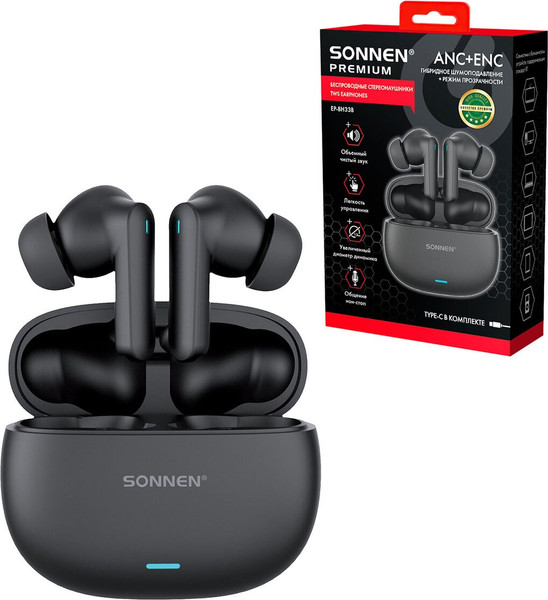 Изображение товара Беспроводные наушники Sonnen Premium EP-BH33B / 514123 (черный)