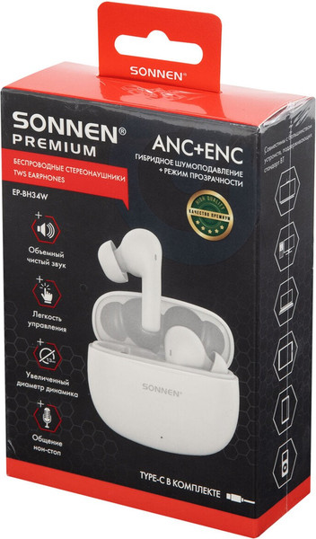 Изображение товара Беспроводные наушники Sonnen Premium EP-BH34W / 514124 (белый)