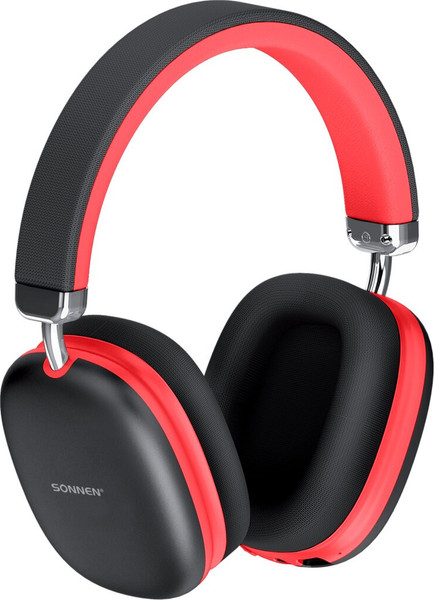 Изображение товара Беспроводные наушники Sonnen HP-B12BR / 514128 (черный/коралловый)