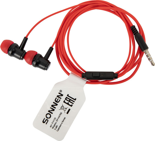 Изображение товара Наушники Sonnen EP-H47RB / 514129 (красный/черный)