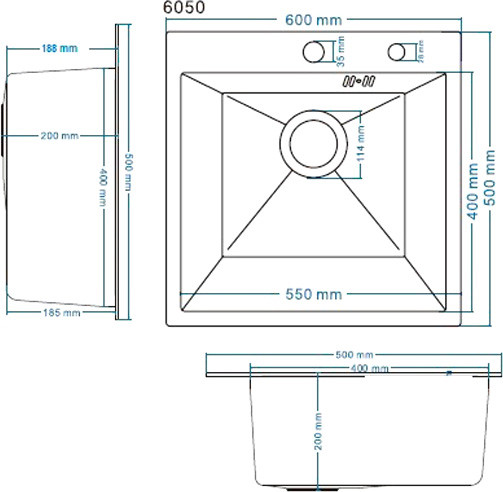 Изображение товара Мойка кухонная Schtoff Best Decor Silver 6050 KR-1 Grey SD-1 Grey (с коландером и дозатором  )