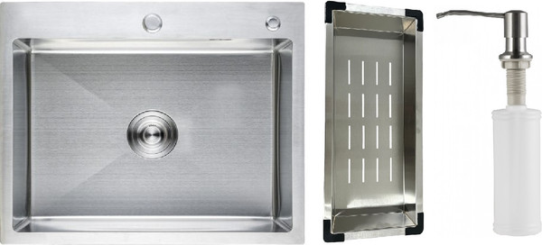 Изображение товара Мойка кухонная Schtoff Best Silver 6050 K-1 Black SD-1 Silver (с коландером и дозатором)